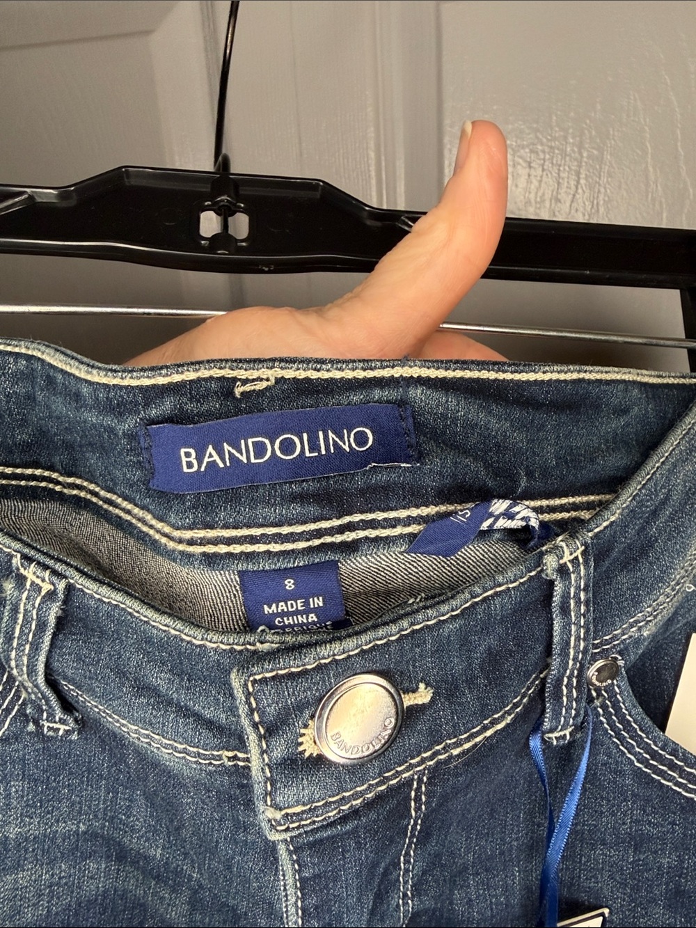 Bandolino Dark Blue Embroidered Ankle Jeans - Picture 7 of 7